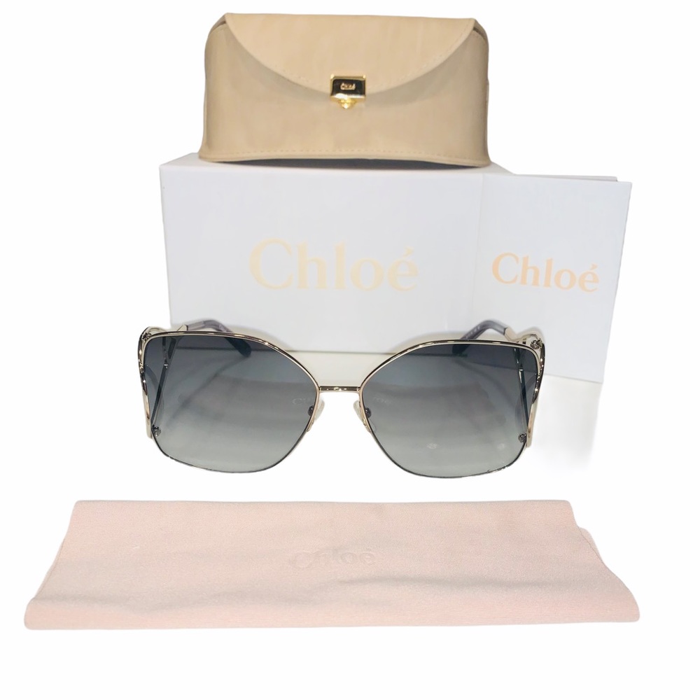 New Chloe | Modified Square Sunglasses 63mm - Picture 1 of 16